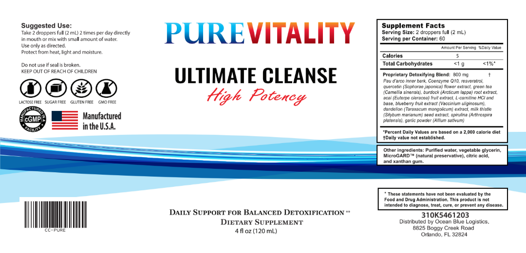 PURE Ultimate Cleanse Label