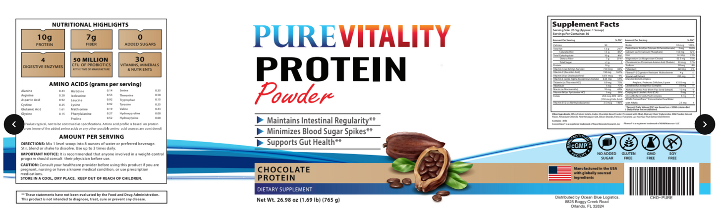 PURE Chocolate Protein Label